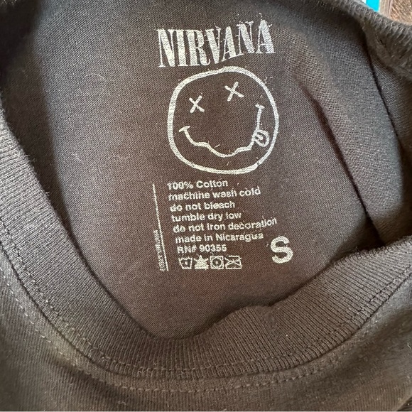 Nirvana Come As You Are Long Sleeve Black Graphic T-Shirt Mens Size Small - Picture 5 of 6